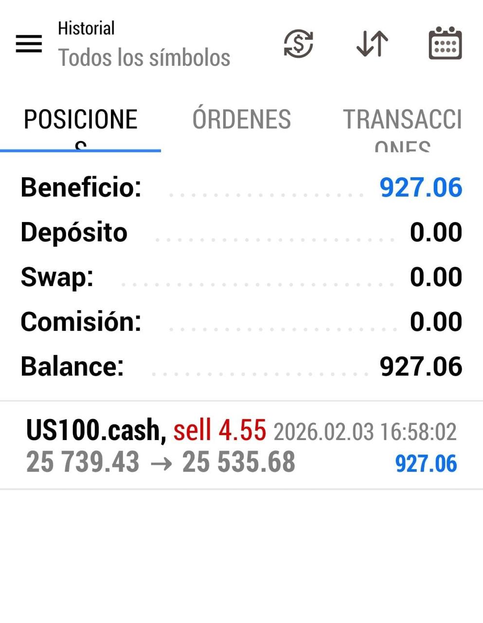 USTEC.cash / Cuenta de fondeo